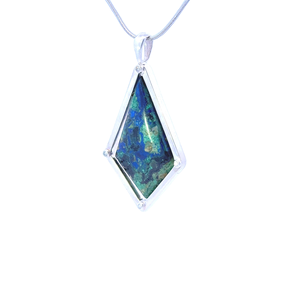 Sterling Silver Diamond Azurite Malachite