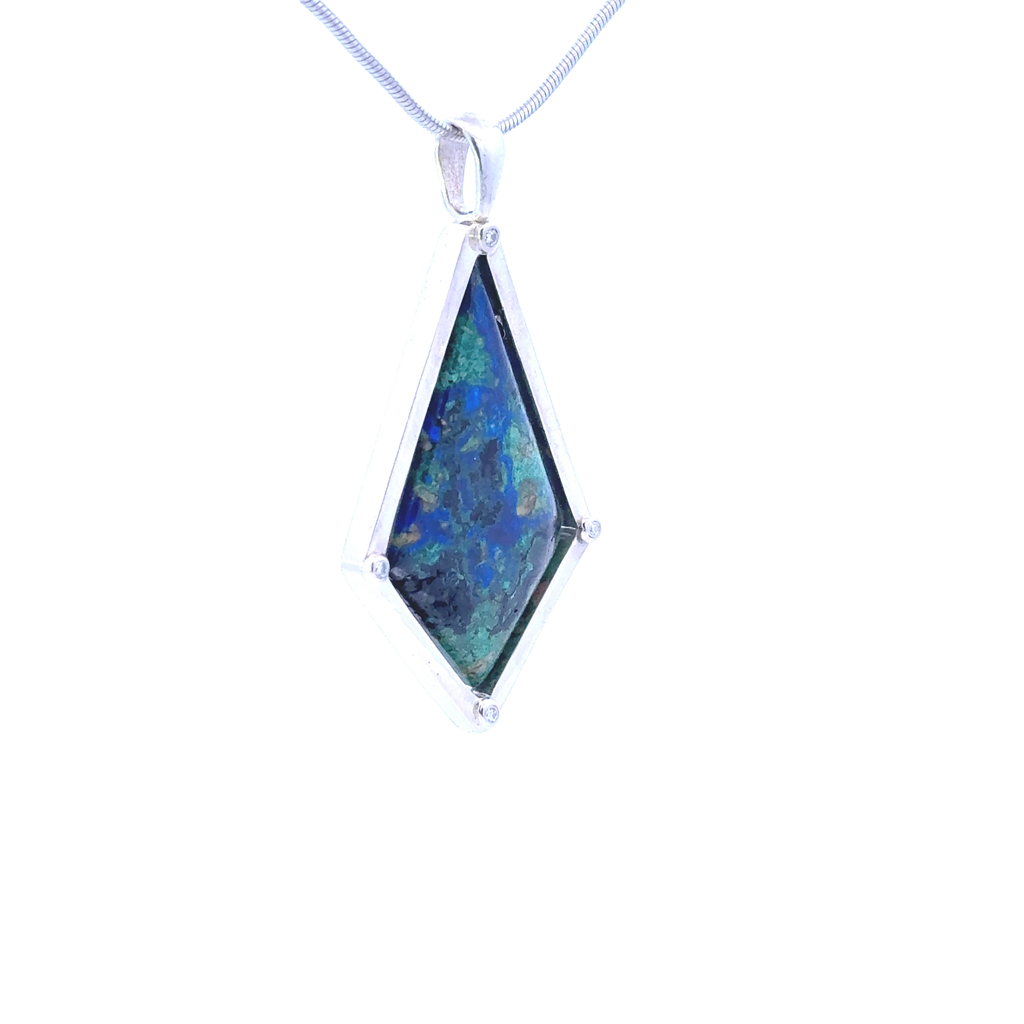 Sterling Silver Diamond Azurite Malachite