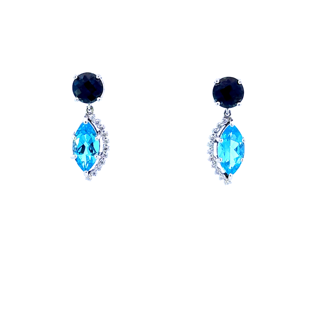 14k Topaz Drop Earrings