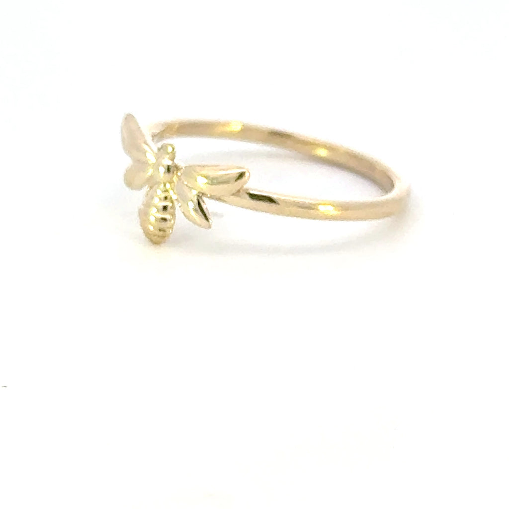 14K Gold Bee Ring