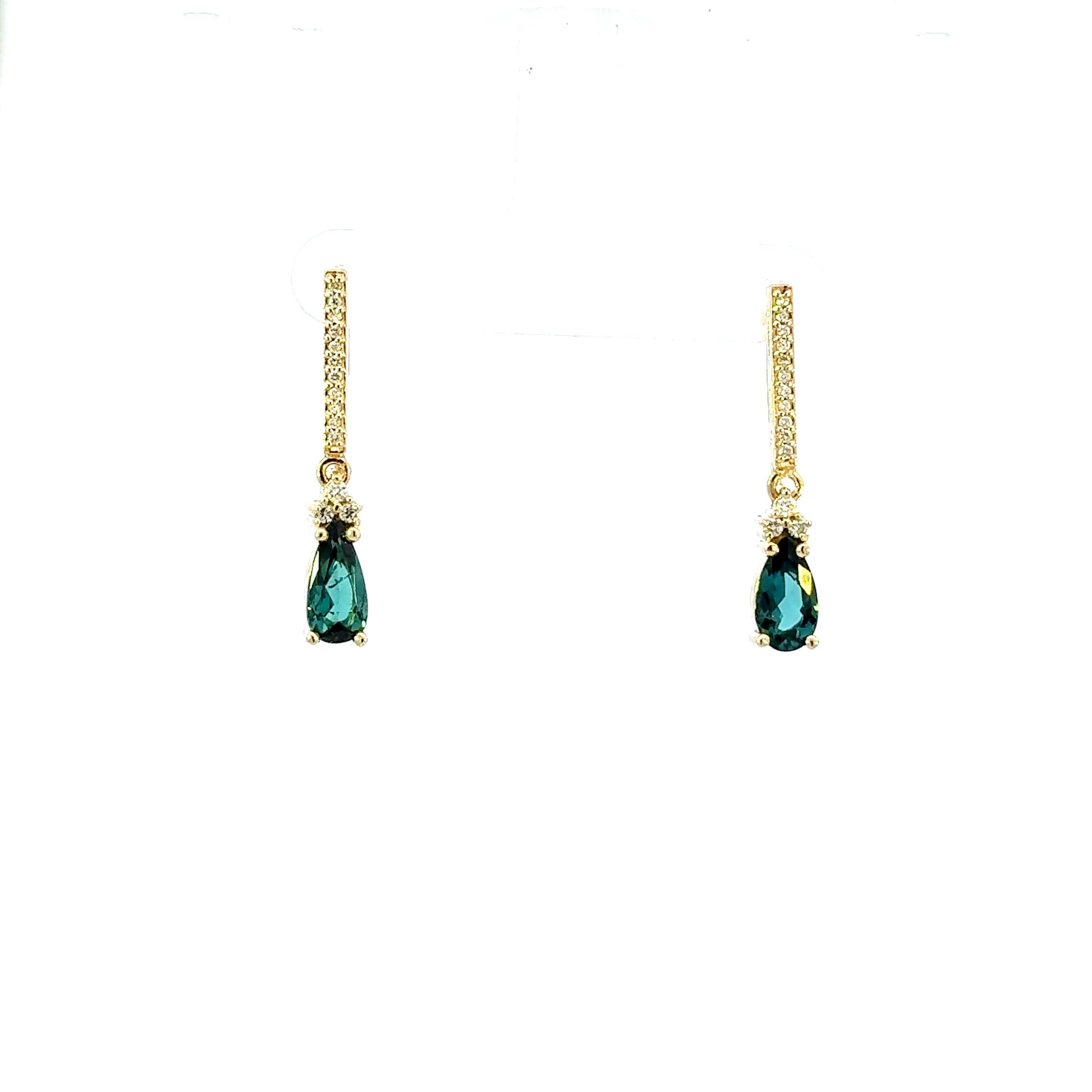 14k Green Tourmaline Drop Earrings