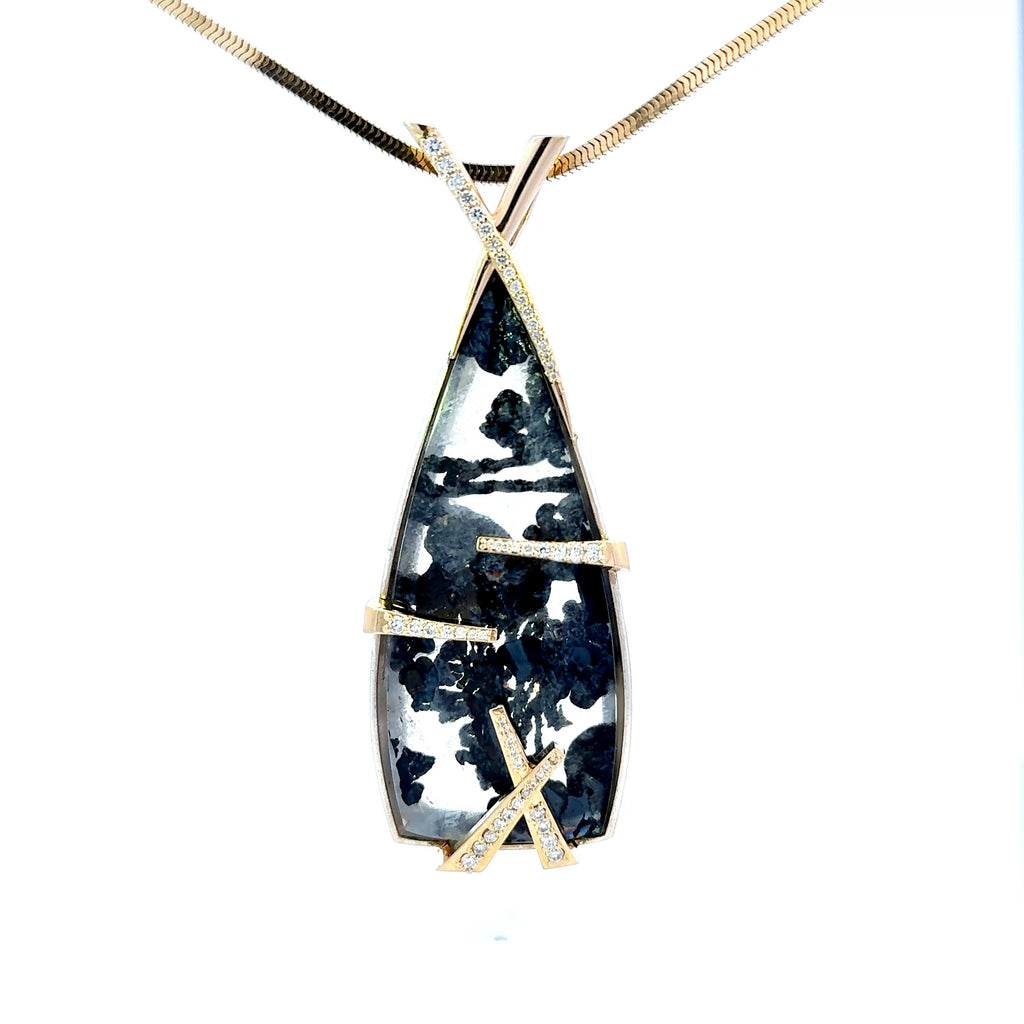 14K/Sterling Silver Dendrite Pendant
