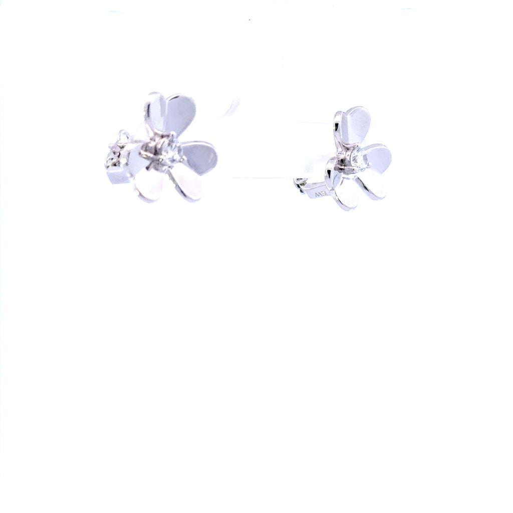 Medium Sterling Silver Flower Earrings