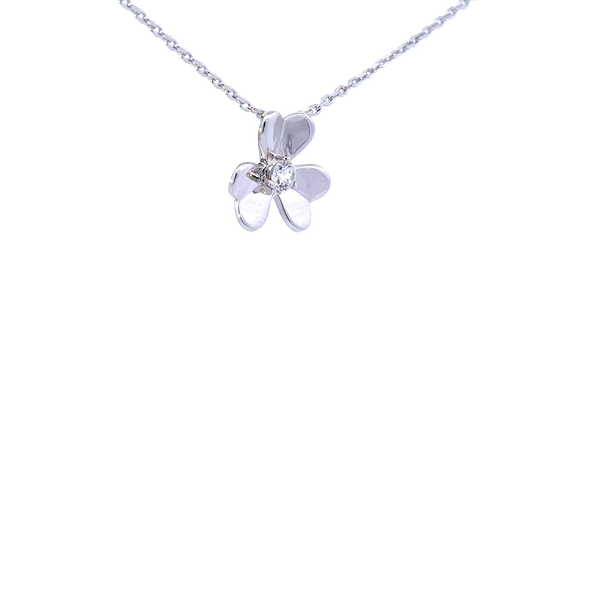 Sterling Silver Flower Pendant Necklace