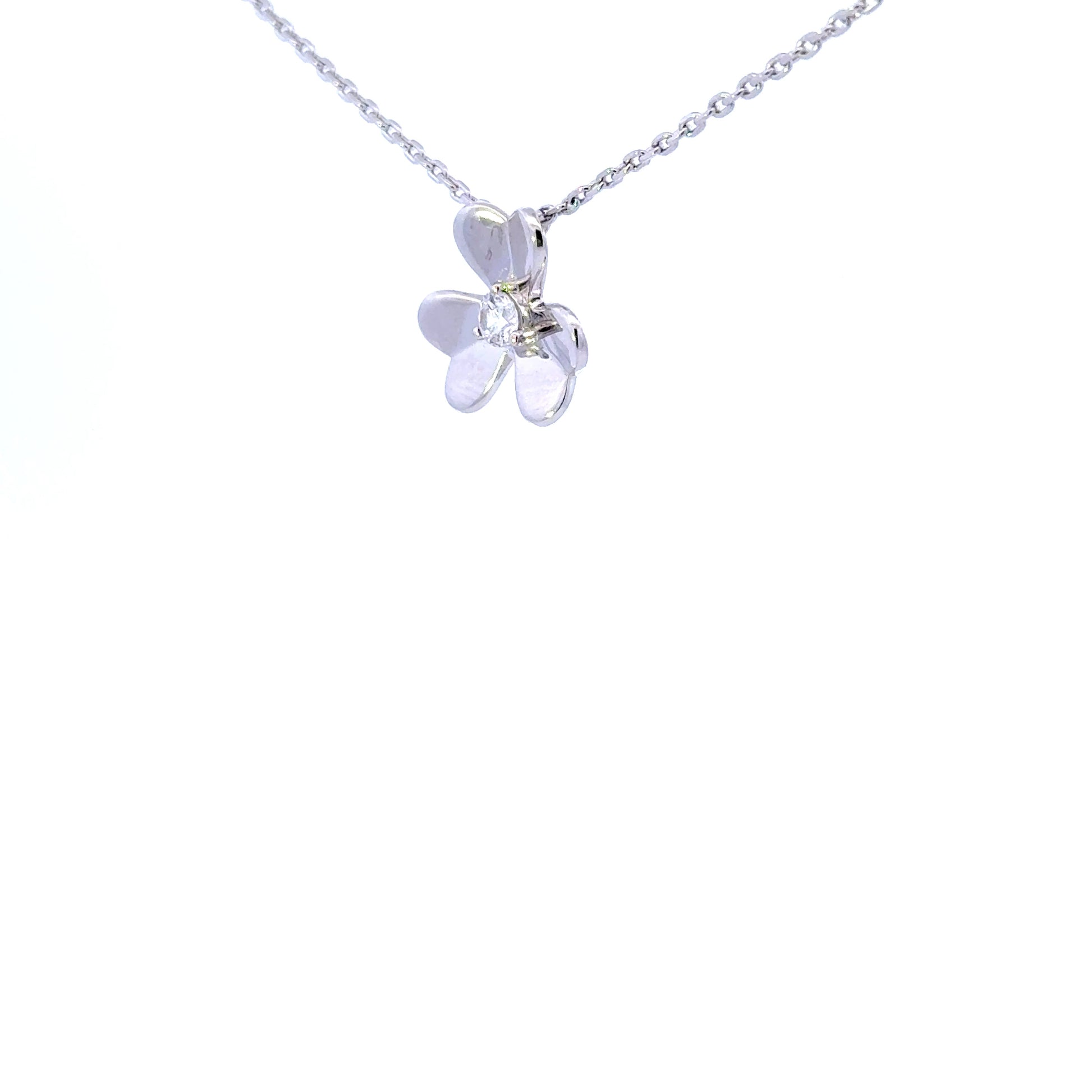 Sterling Silver Flower Pendant Necklace