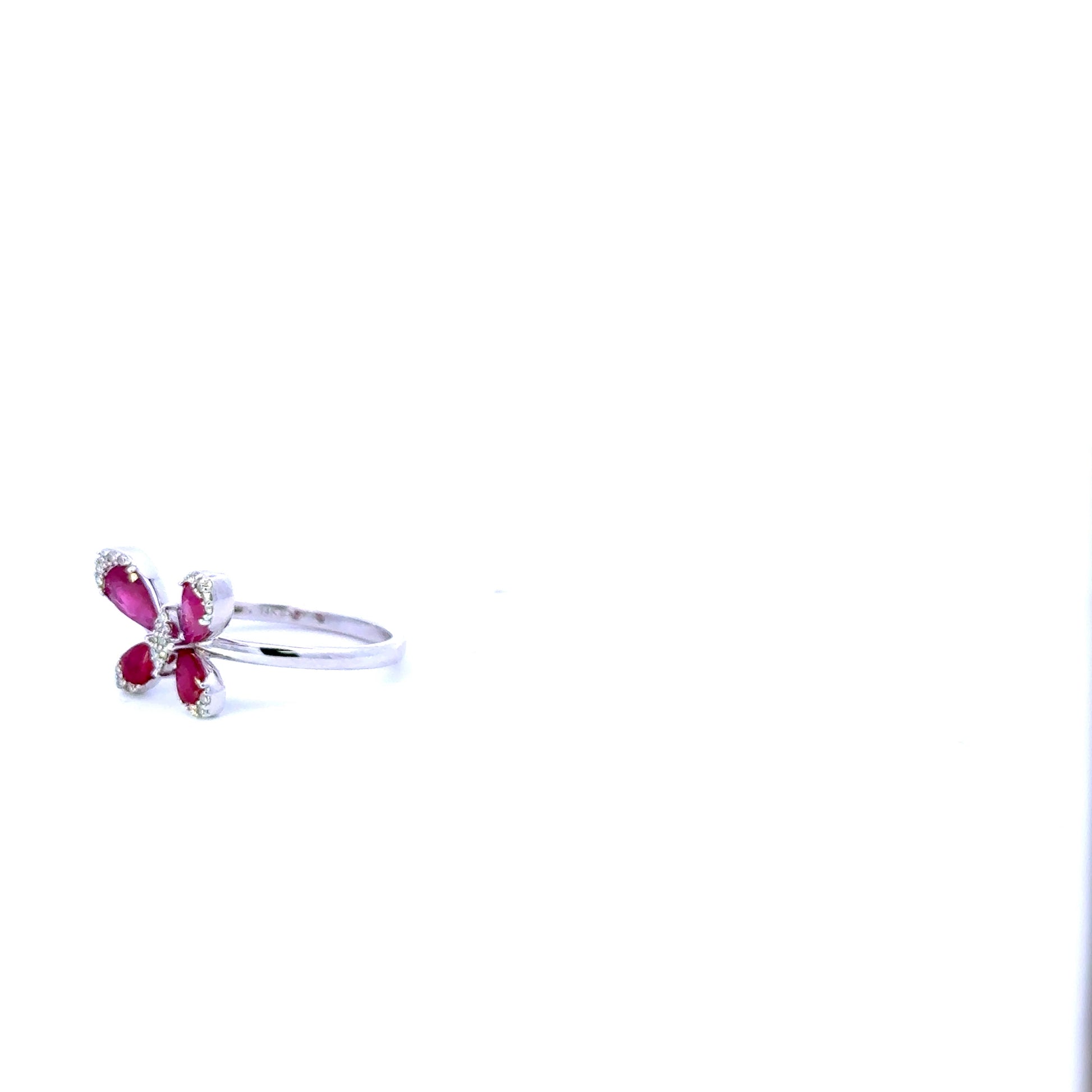 14K Diamond Ruby Butterfly Ring