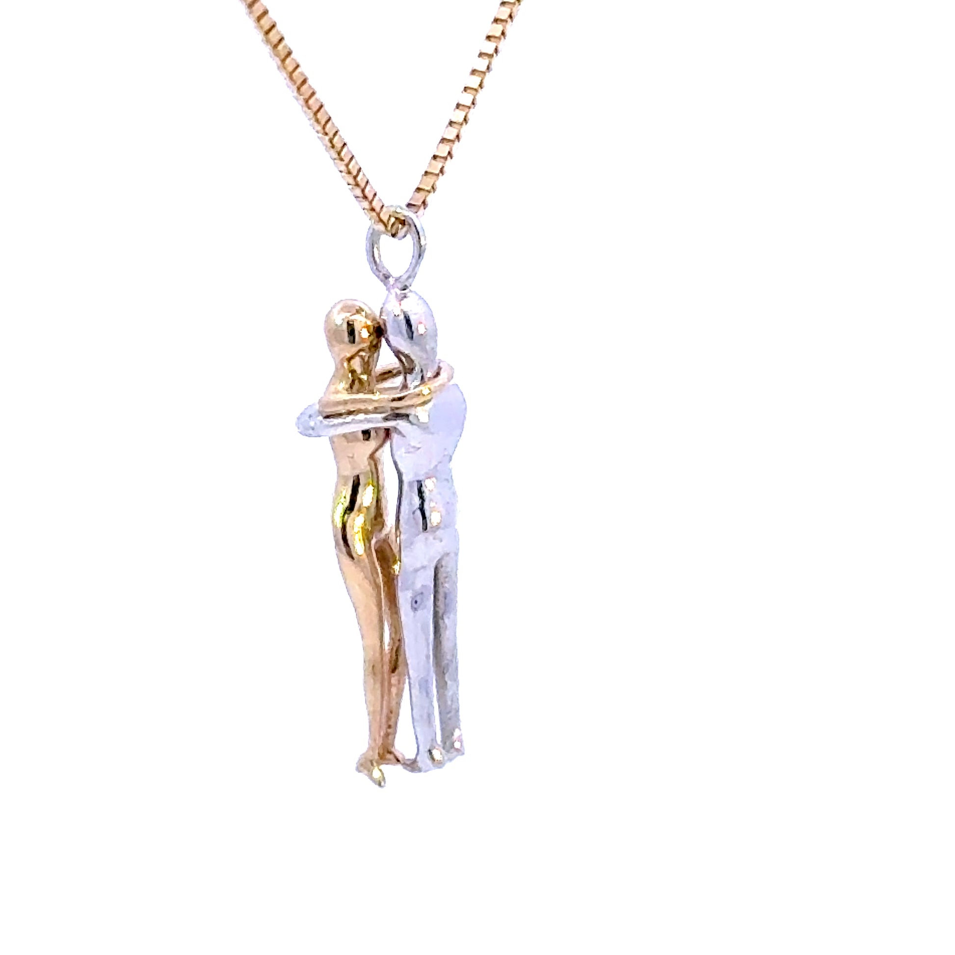 14k Hugging Couple Pendant