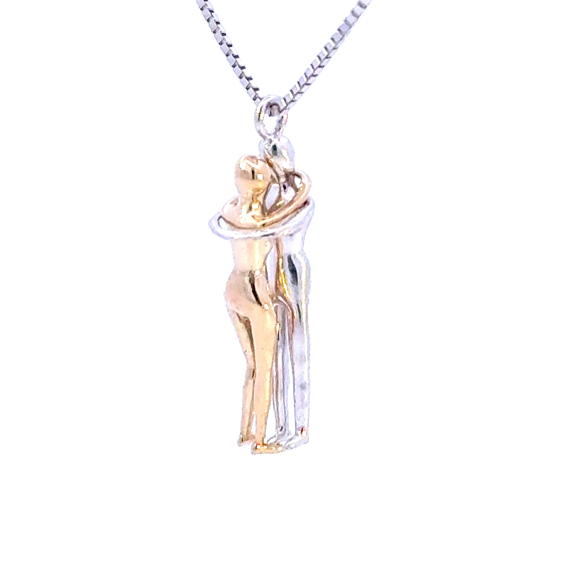 14k Hugging Couple Pendant