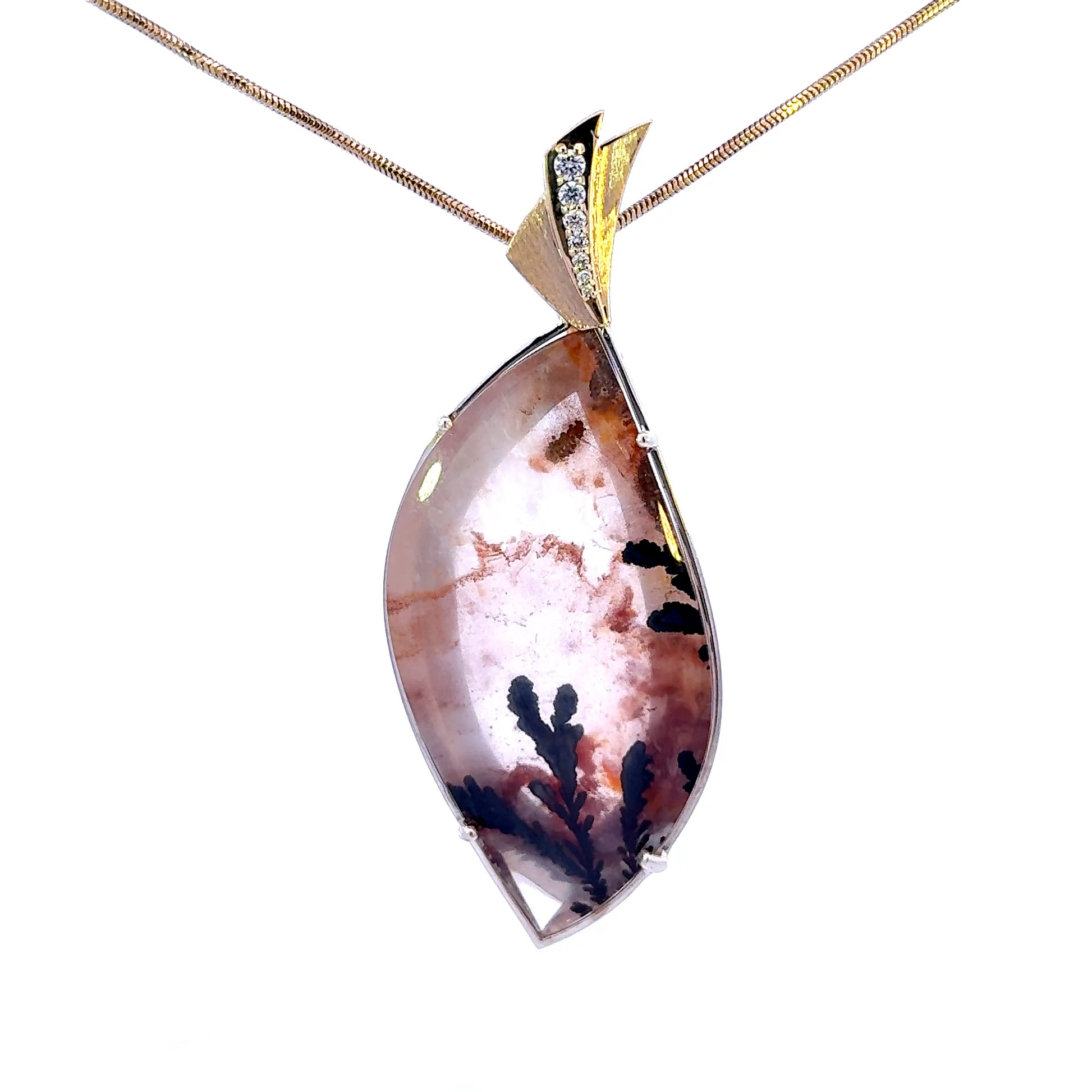 14k Smoky Rutilated Quartz Pendant