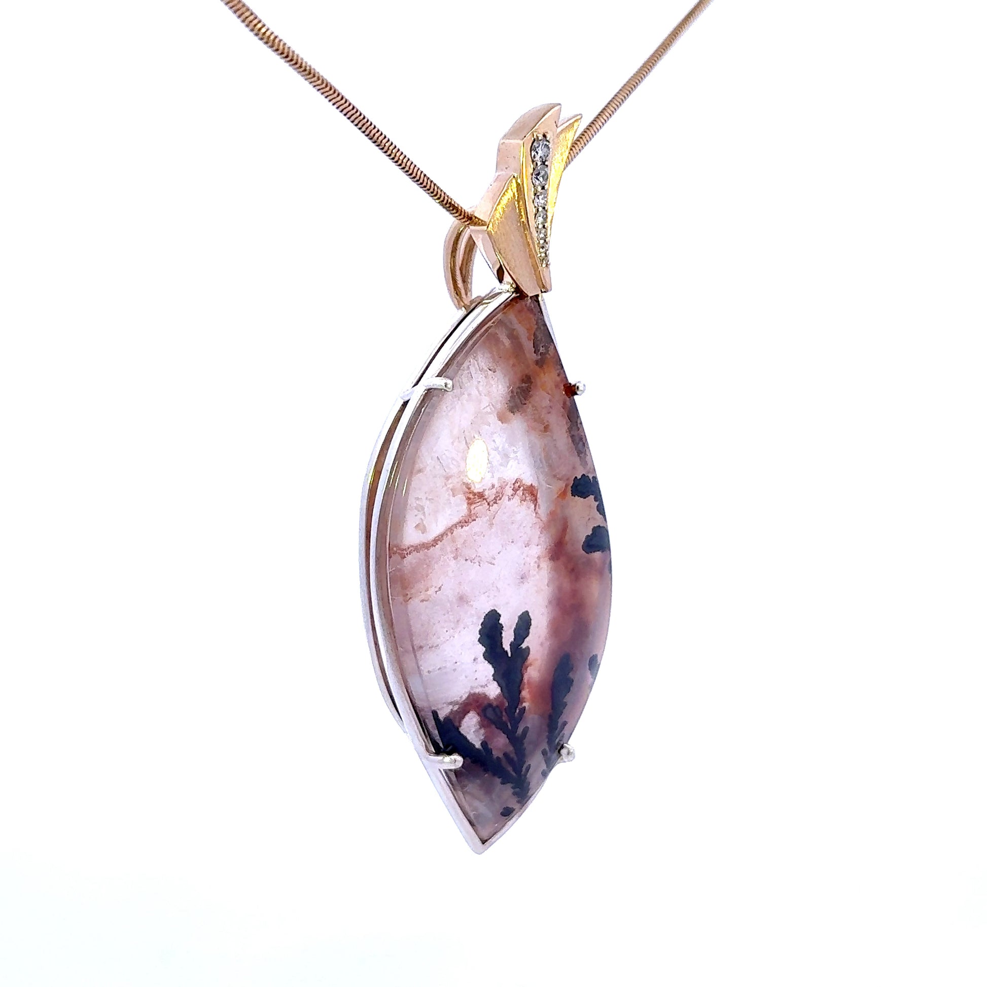14k Smoky Rutilated Quartz Pendant