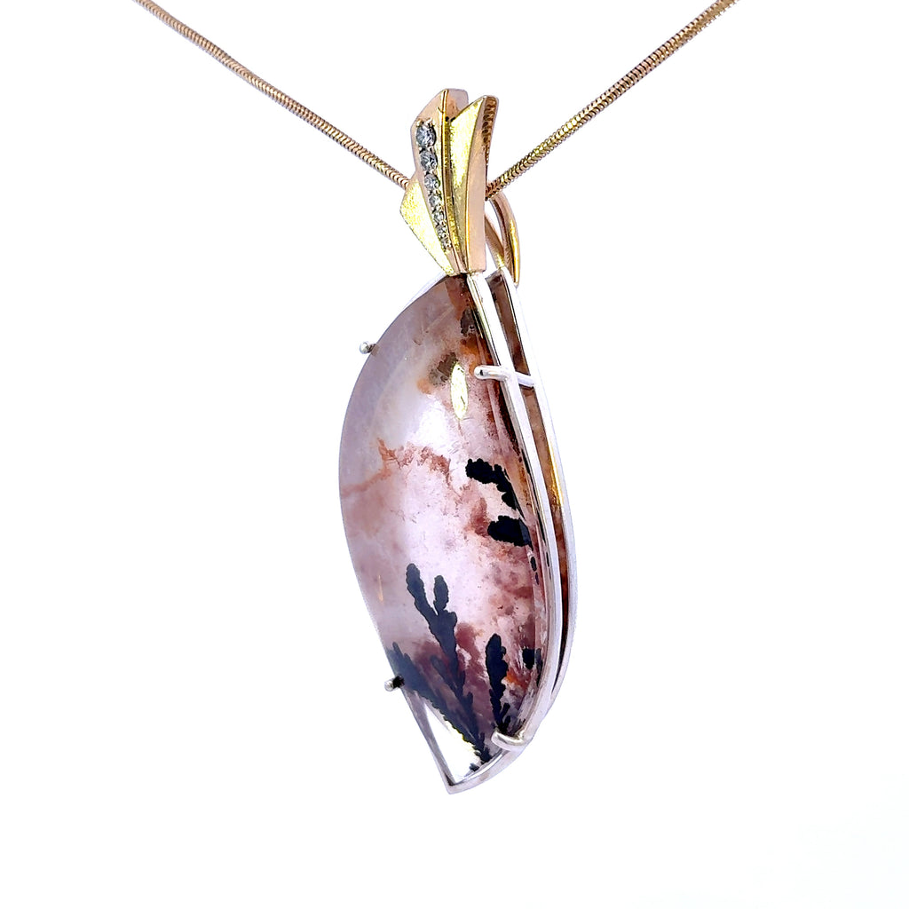 14k Smoky Rutilated Quartz Pendant
