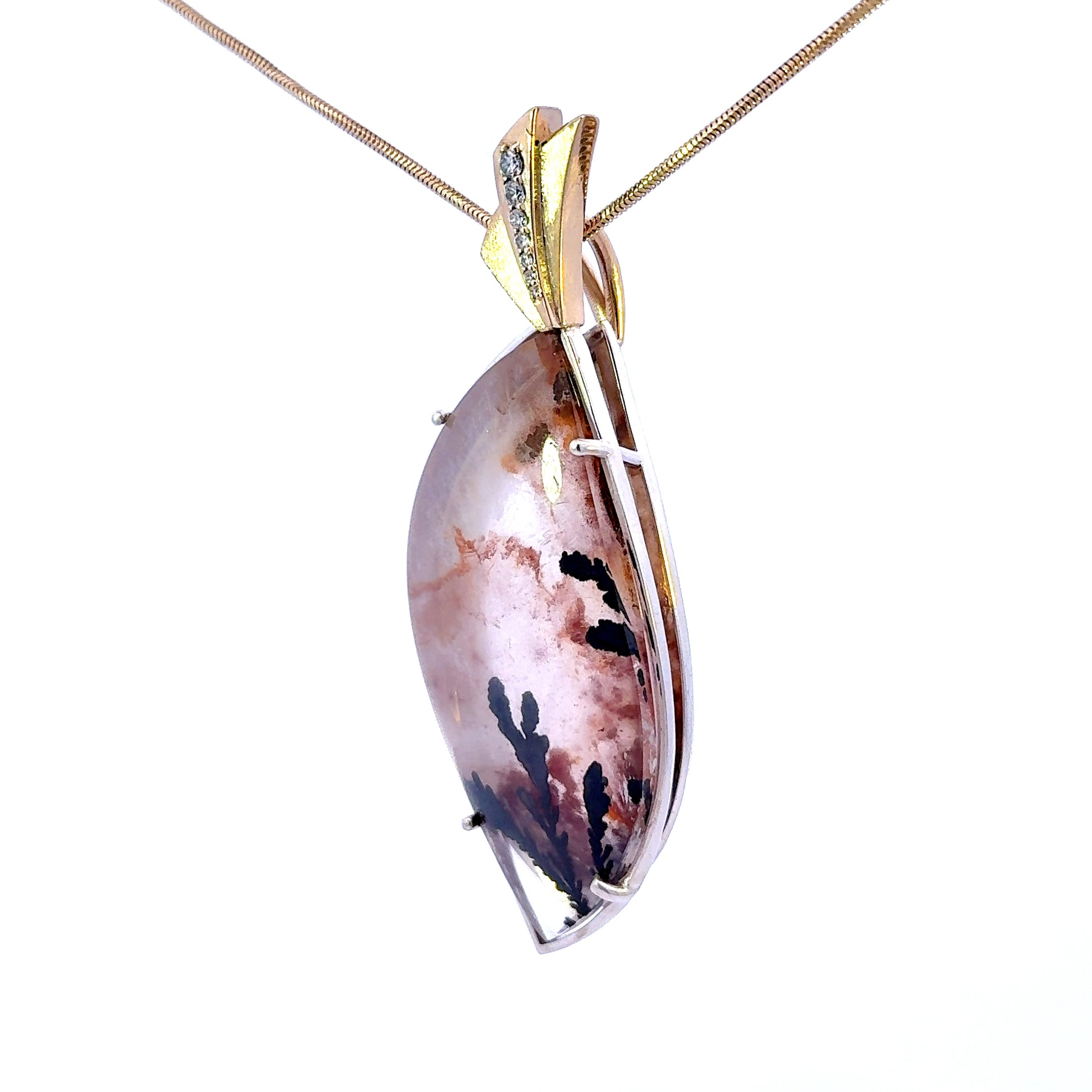 14k Smoky Rutilated Quartz Pendant
