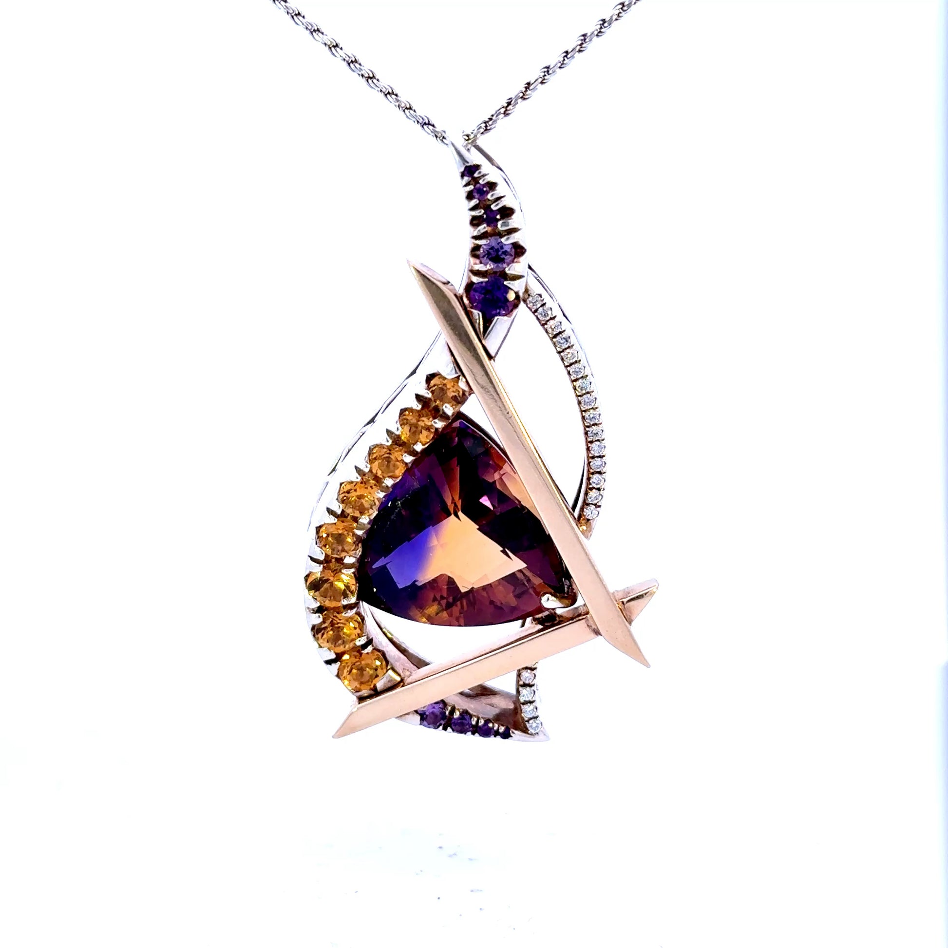 14K/Sterling Silver Ametrine/Citrine Pendant