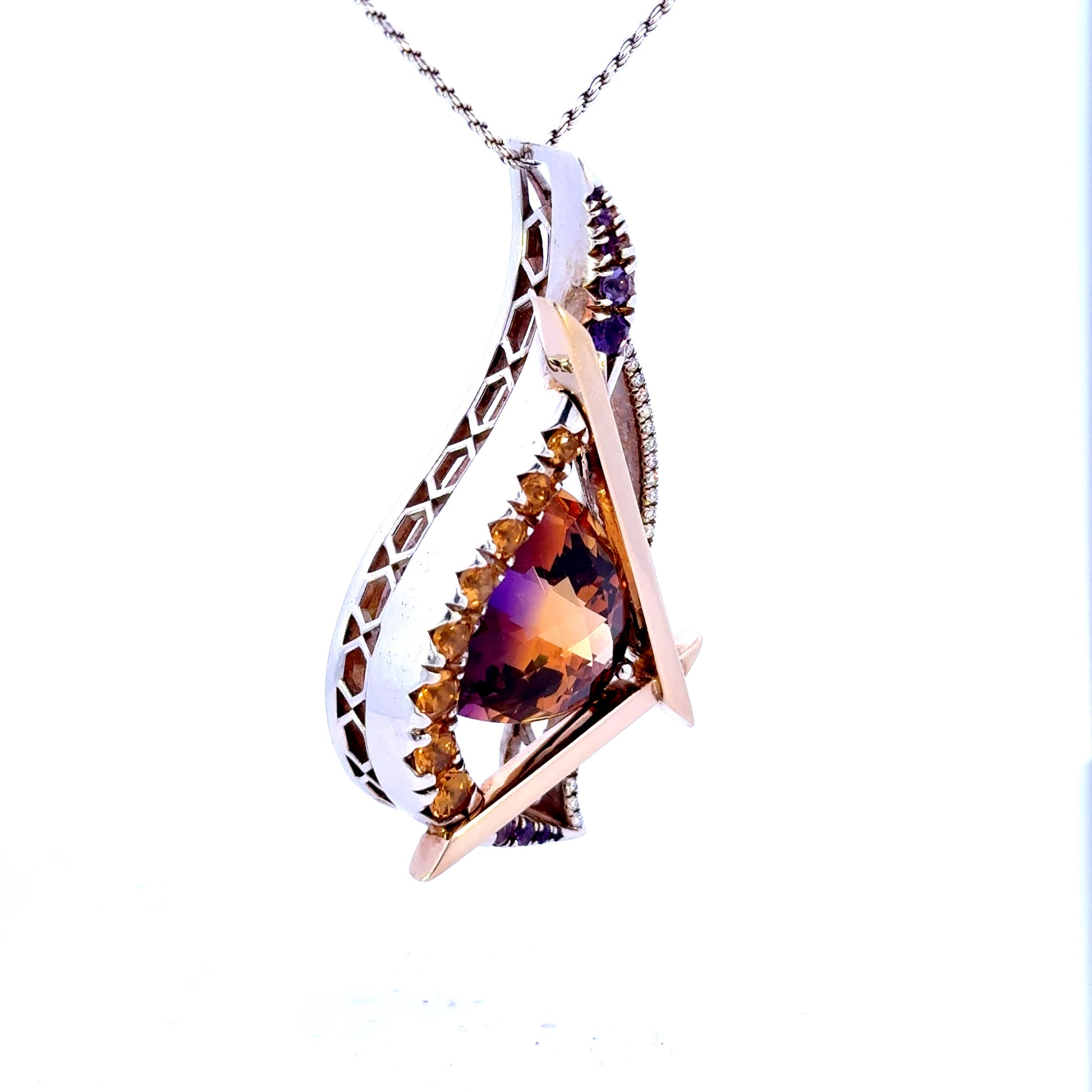 14K/Sterling Silver Ametrine/Citrine Pendant