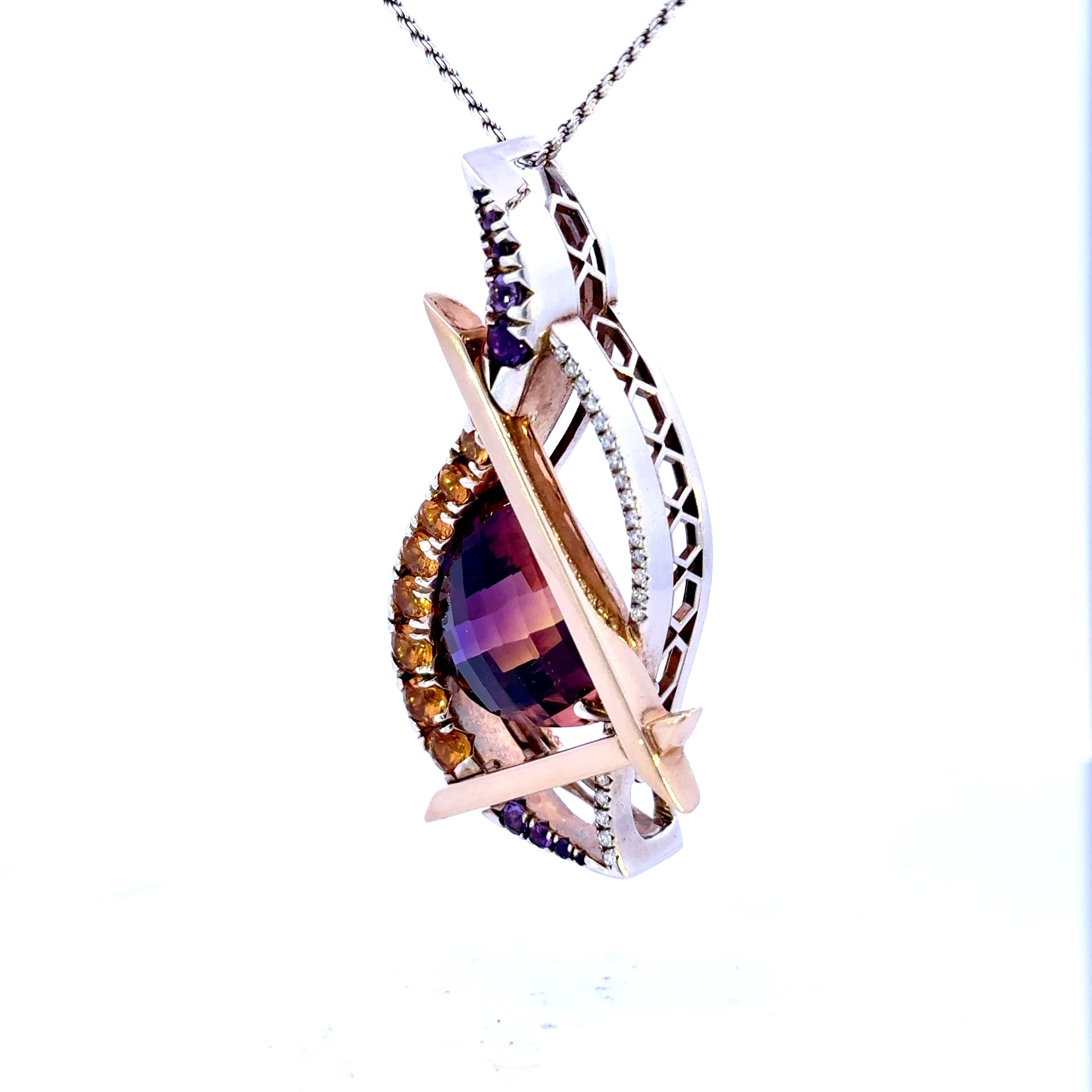 14K/Sterling Silver Ametrine/Citrine Pendant