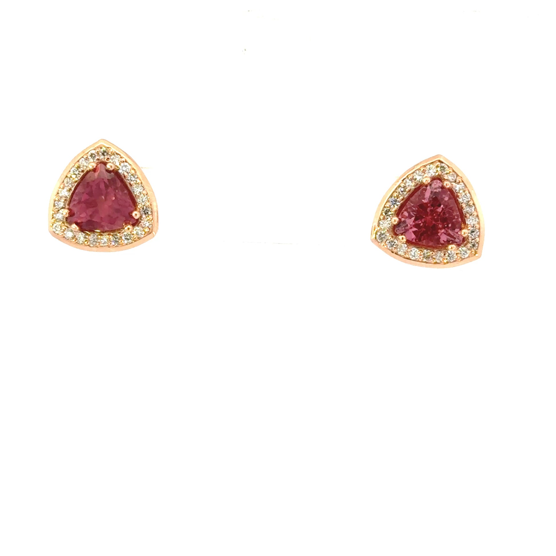 14k Trillion Pink Tourmaline Earrings