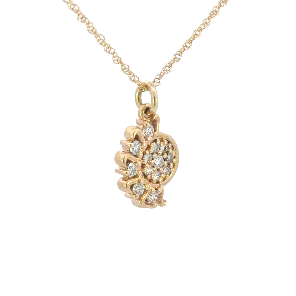 14k Lab Diamond Sun & Moon Pendant