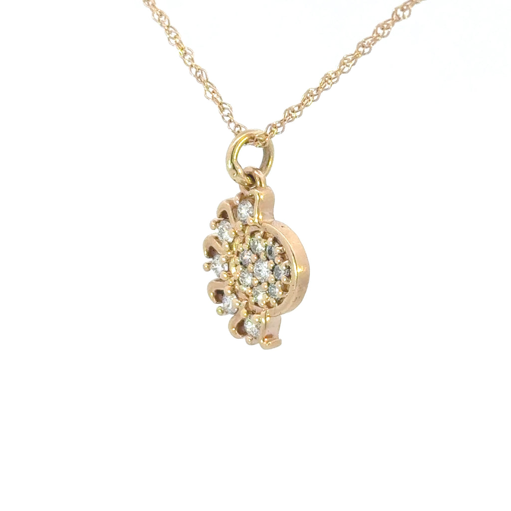 14k Lab Diamond Sun & Moon Pendant