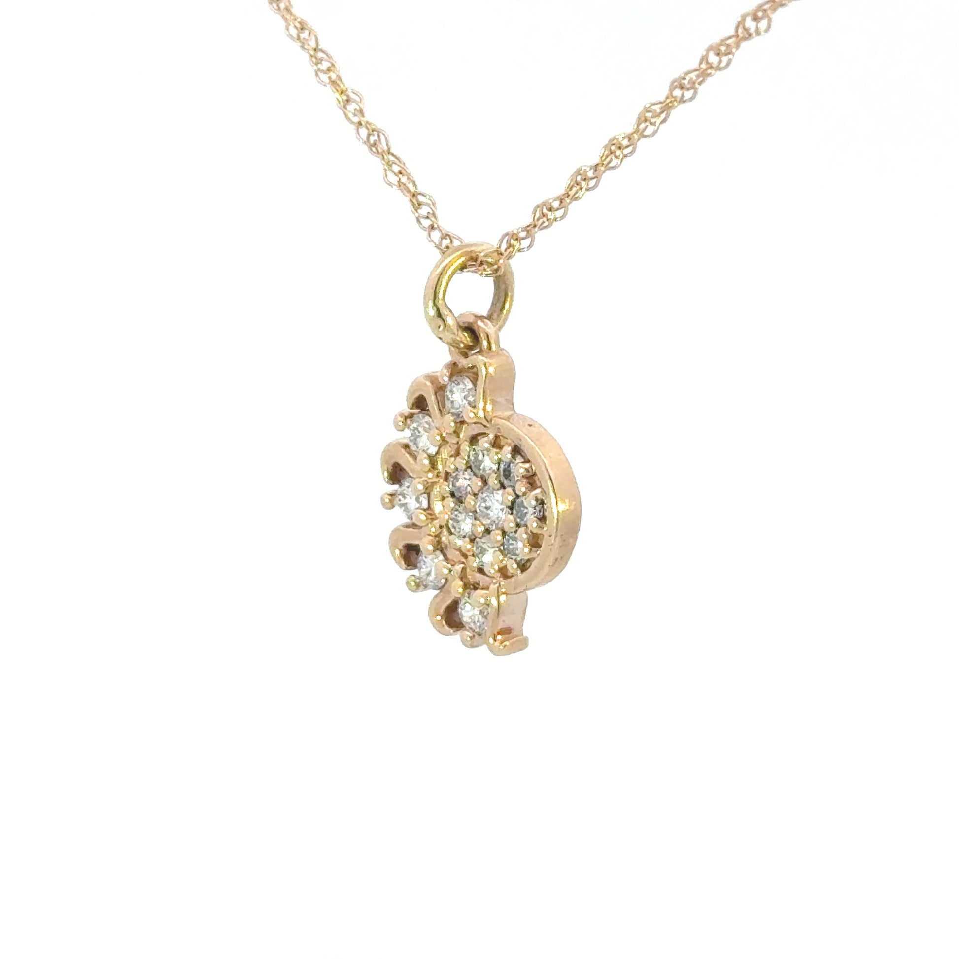 14k Lab Diamond Sun & Moon Pendant
