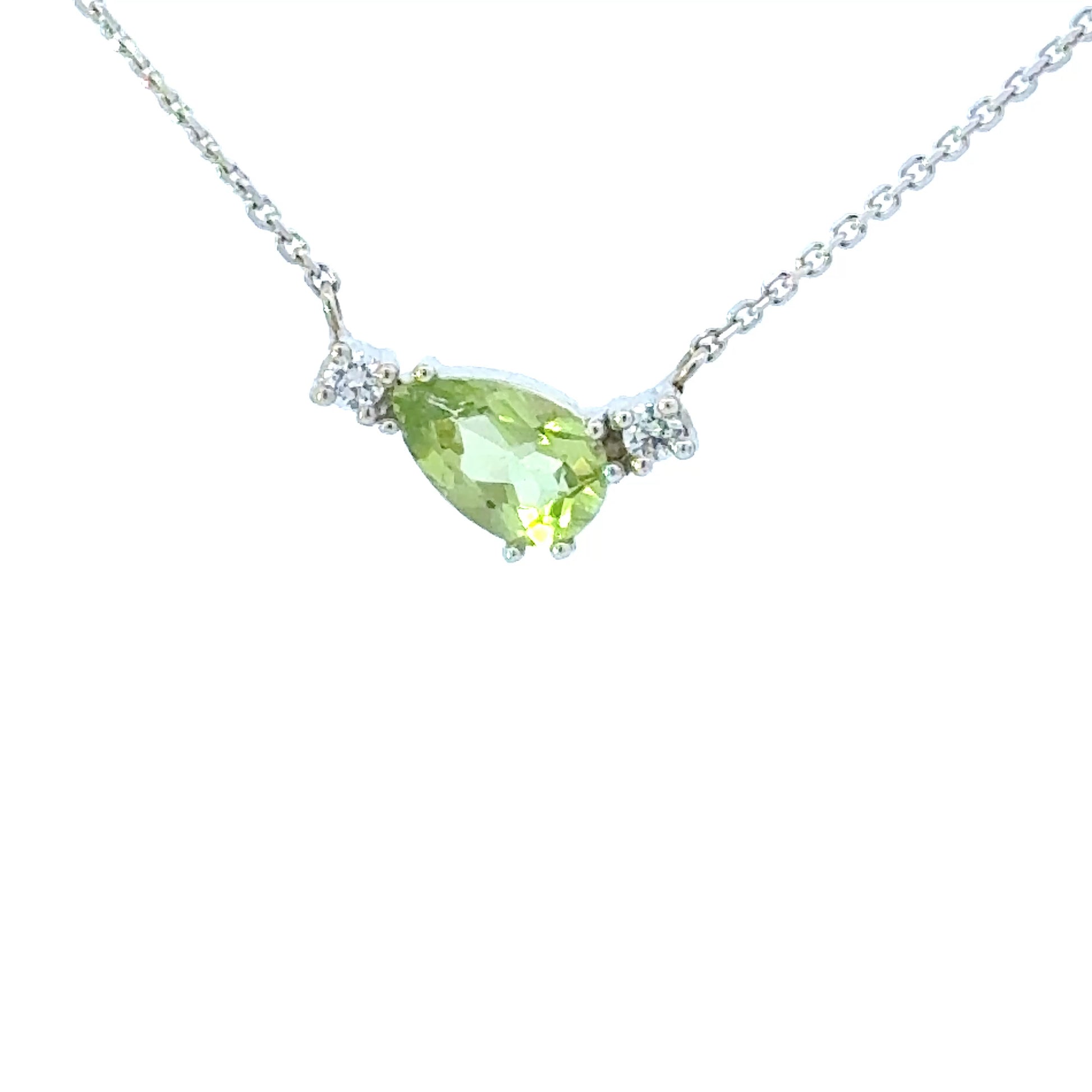 14k Peridot Pendant Necklace
