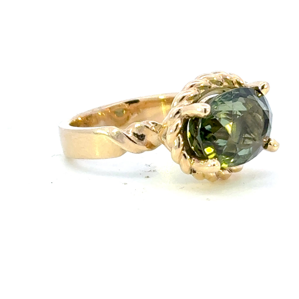 14K Green Tourmaline Ring