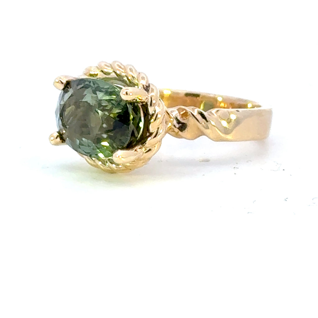 14K Green Tourmaline Ring