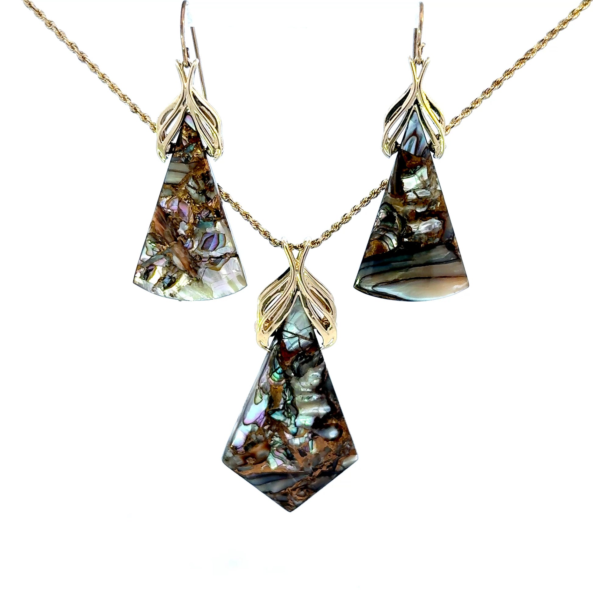 14k Abalone Shell Earrings