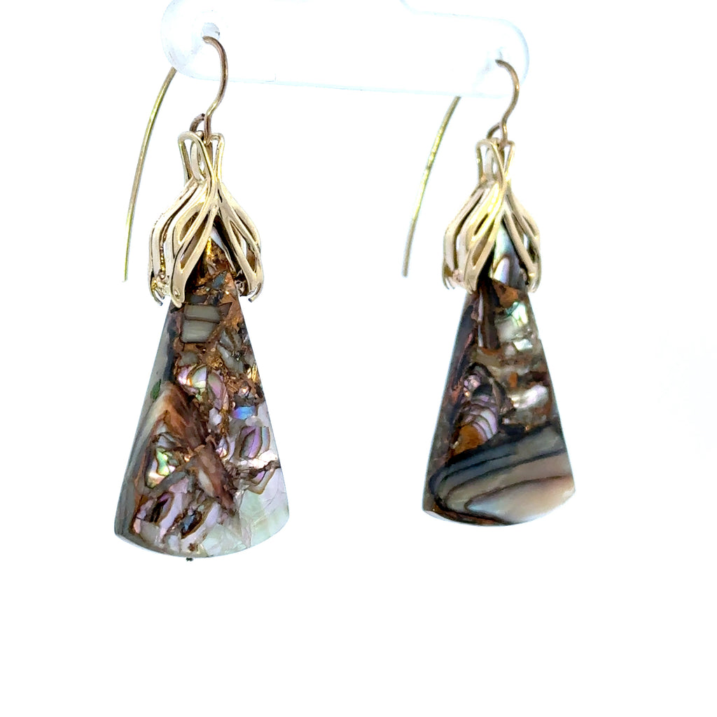 14k Abalone Shell Earrings