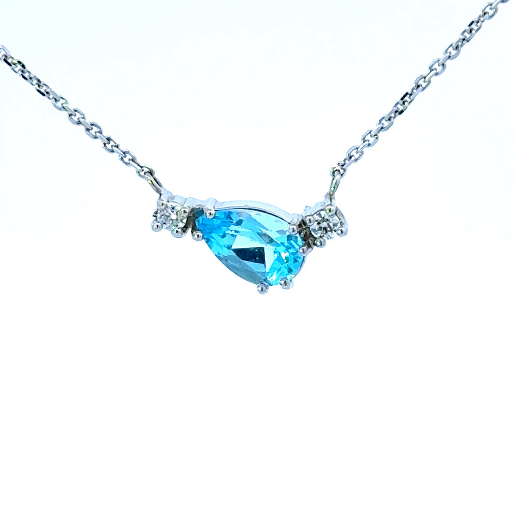 14K Pear Aquamarine Pendant