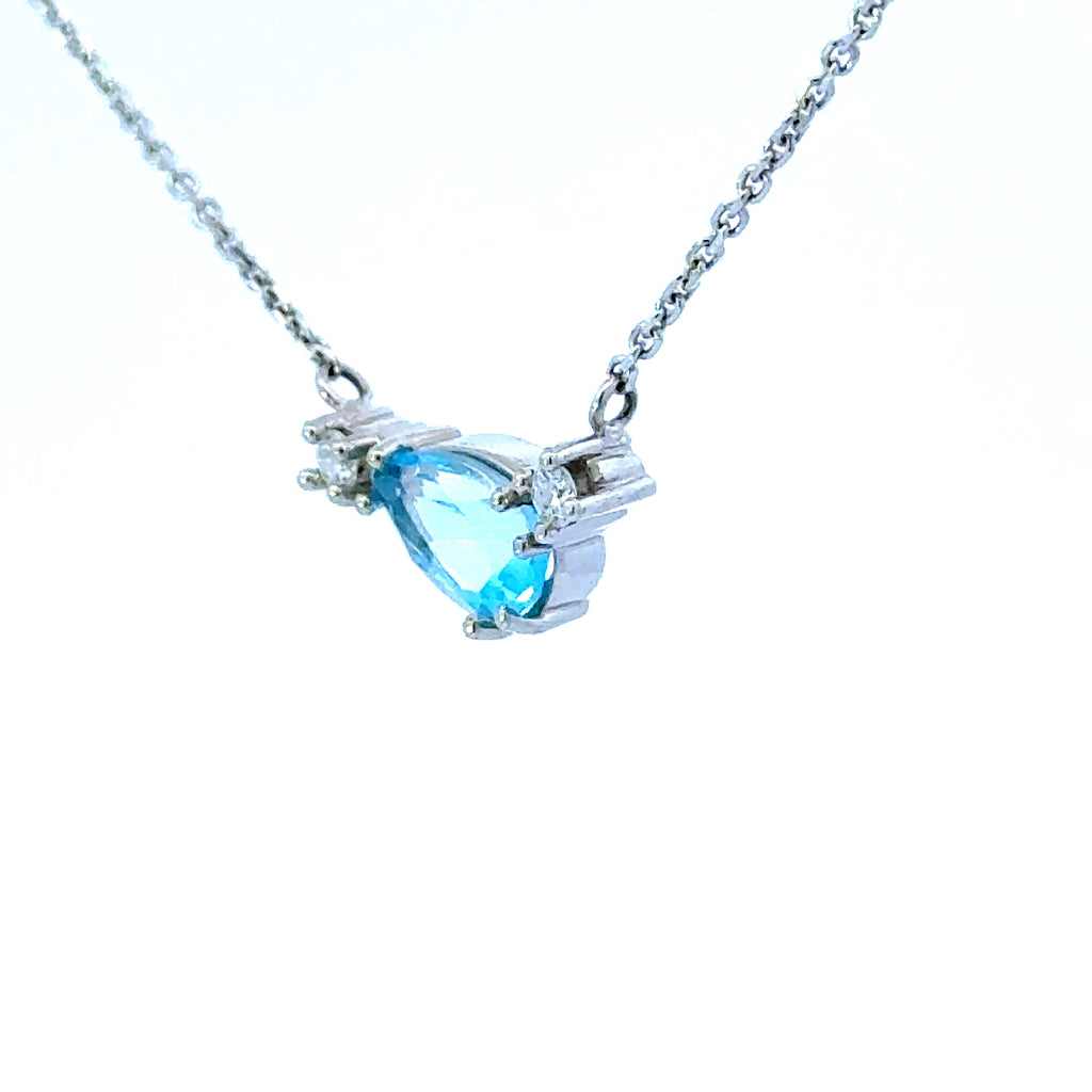 14K Pear Aquamarine Pendant