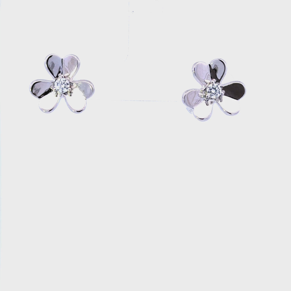 Medium Sterling Silver Flower Earrings