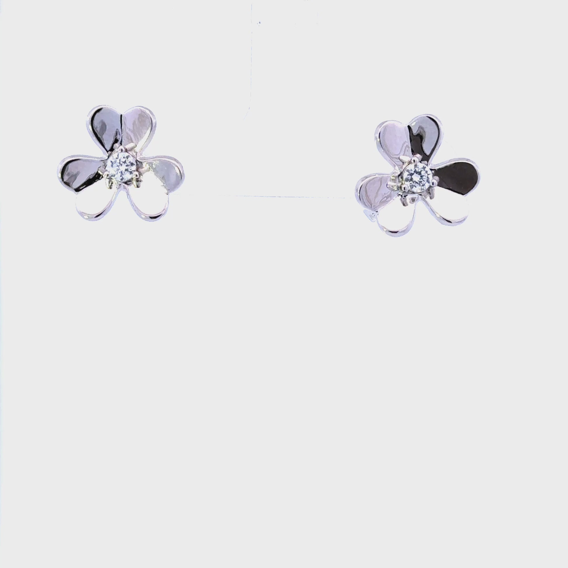 Medium Sterling Silver Flower Earrings