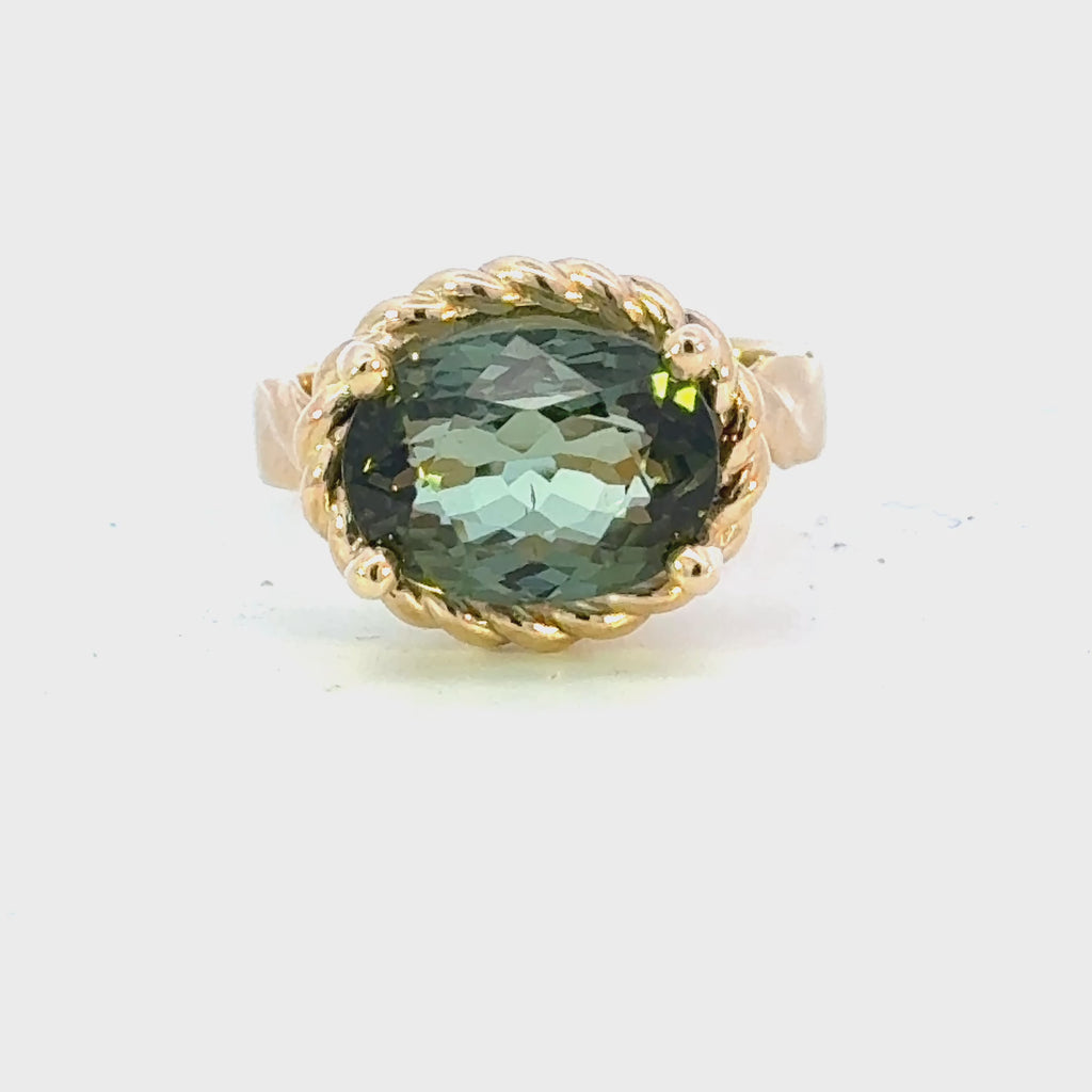 14K Green Tourmaline Ring