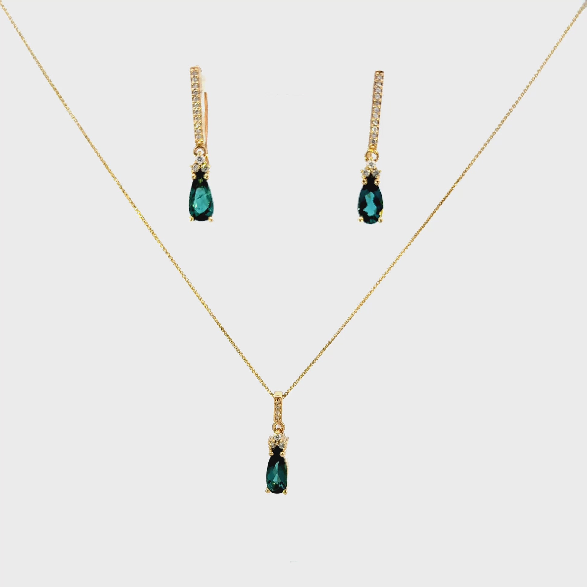 14k Green Tourmaline Pendant