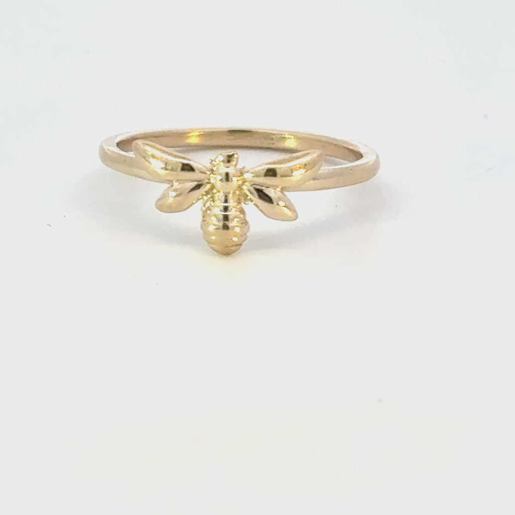 14K Gold Bee Ring