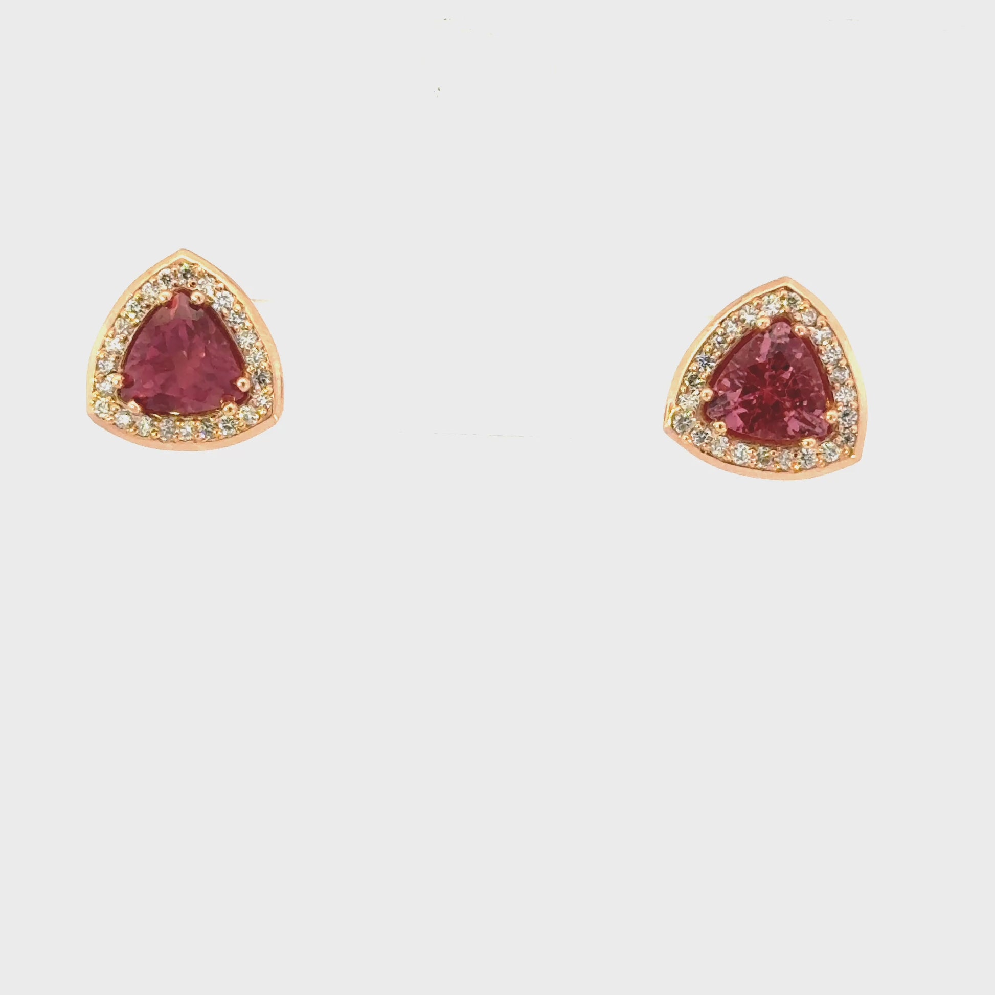 14k Trillion Pink Tourmaline Earrings