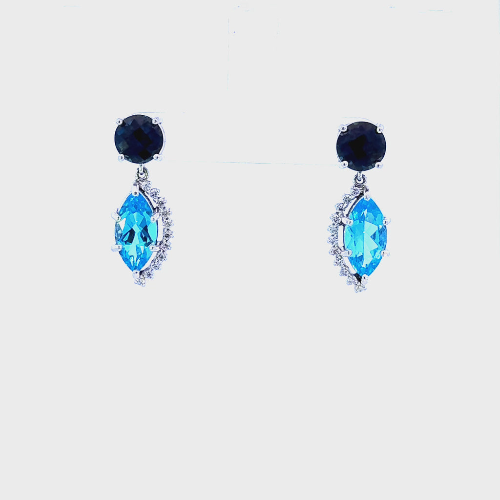 14k Topaz Drop Earrings