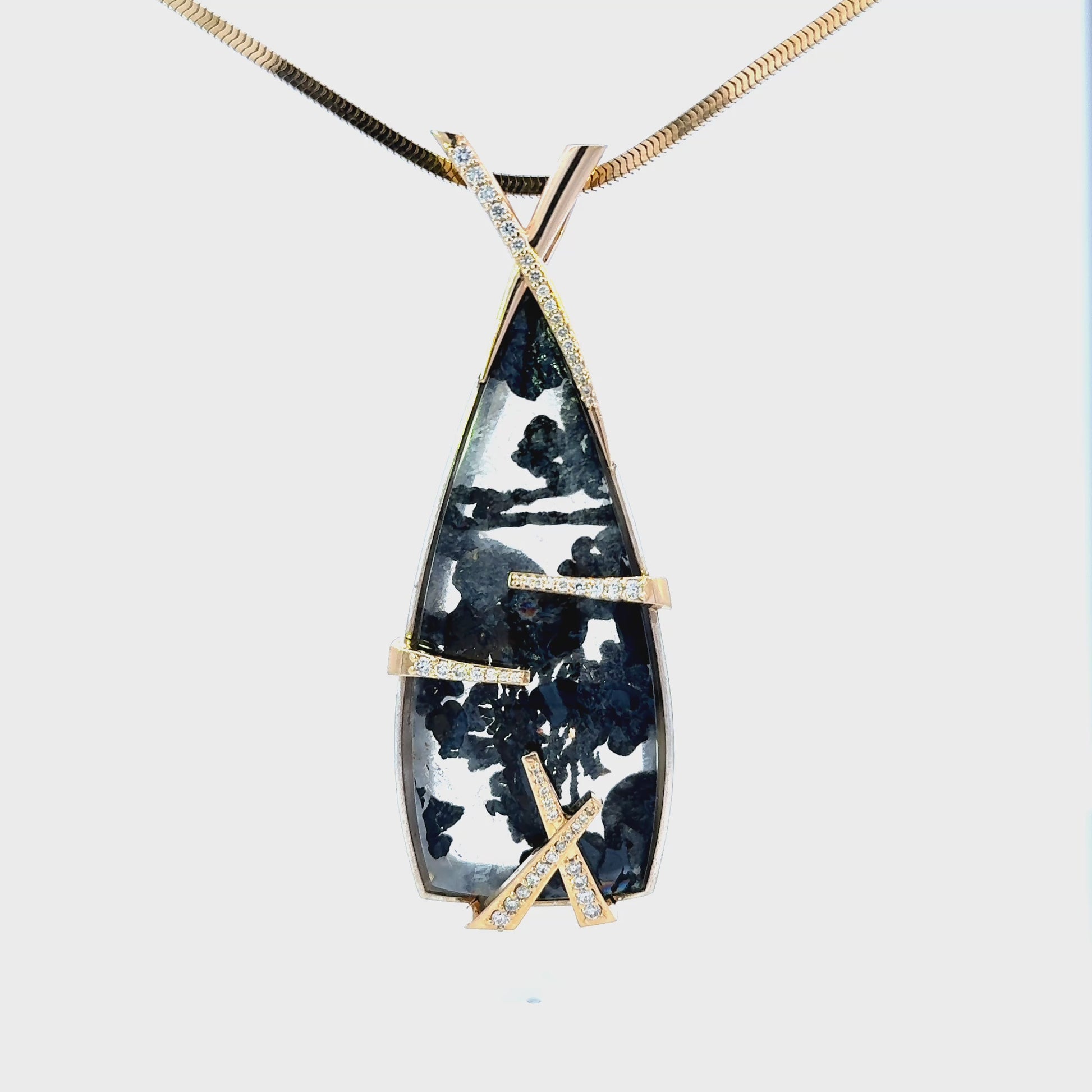 14K/Sterling Silver Dendrite Pendant
