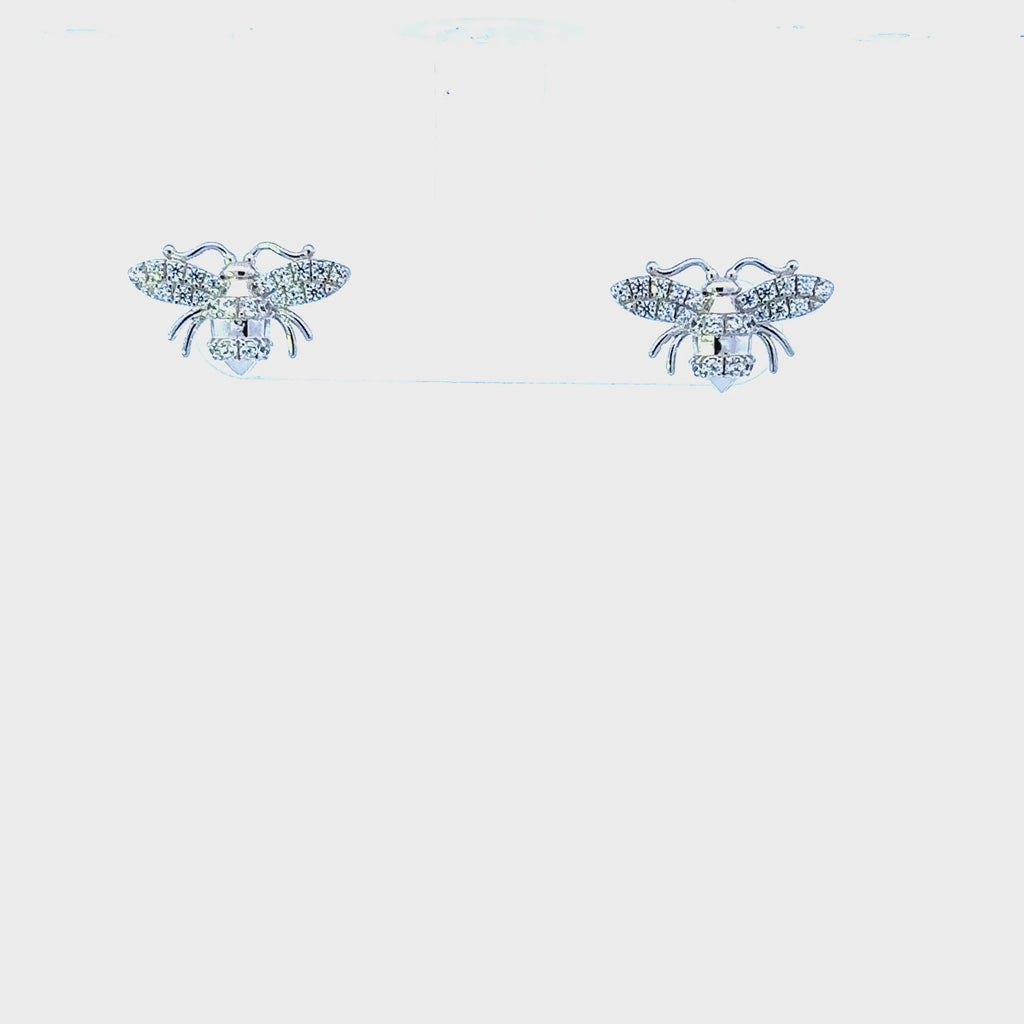 Sterling Silver Busy Bee Earrings