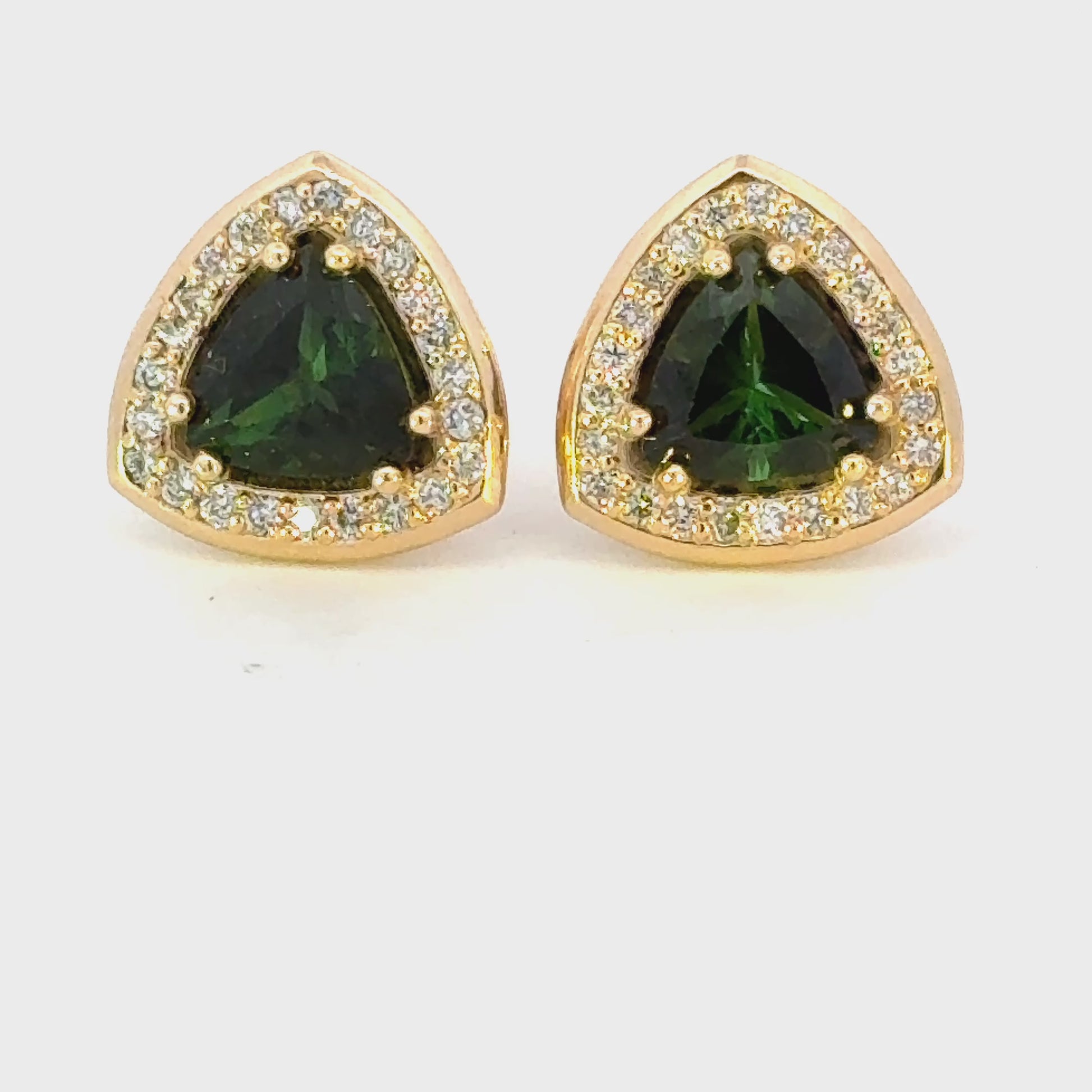 Trillion-cut Green Tourmaline Earrings