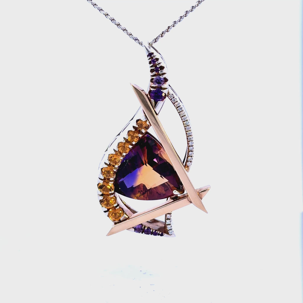 14K/Sterling Silver Ametrine/Citrine Pendant