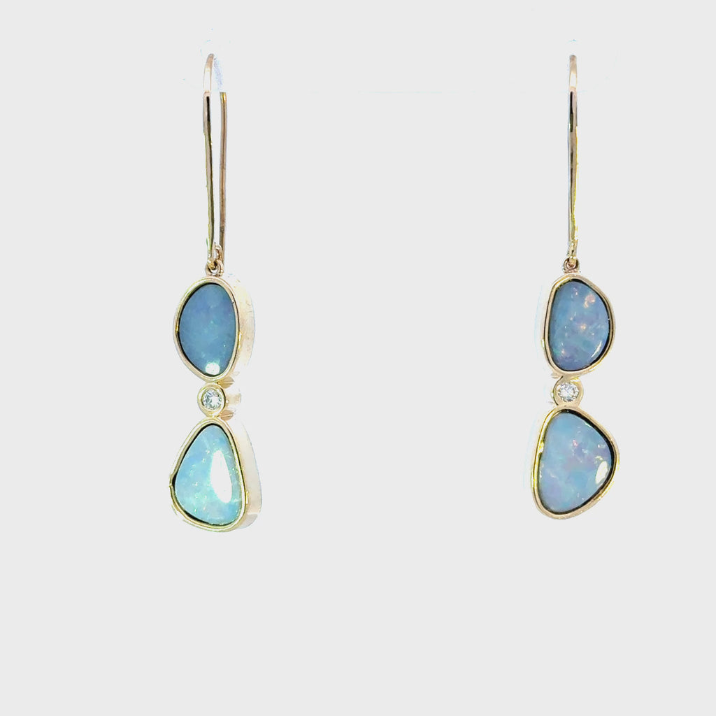 14k Opal Dangle Earrings