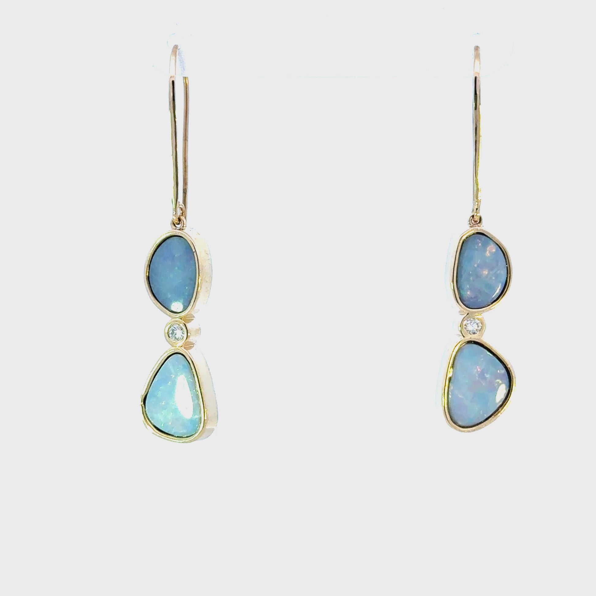 14k Opal Dangle Earrings