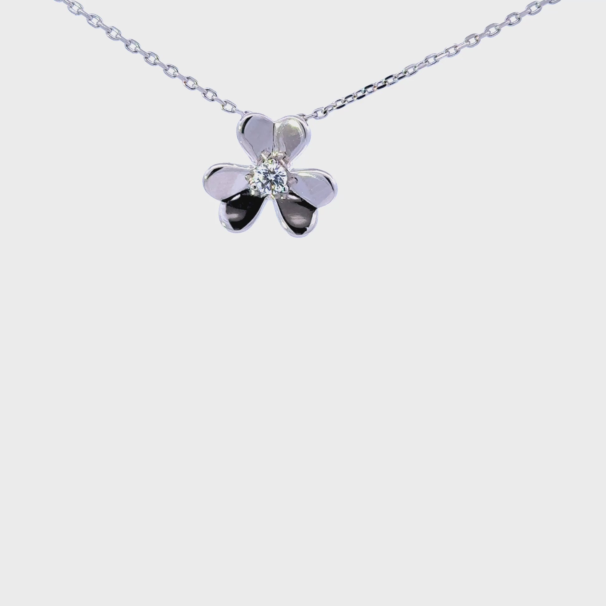 Sterling Silver Flower Pendant Necklace