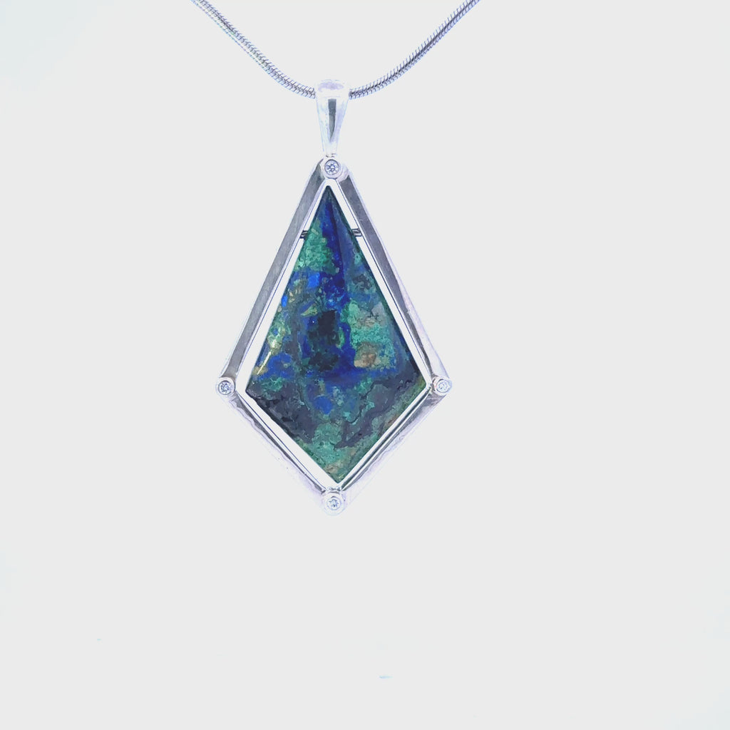 Sterling Silver Diamond Azurite Malachite