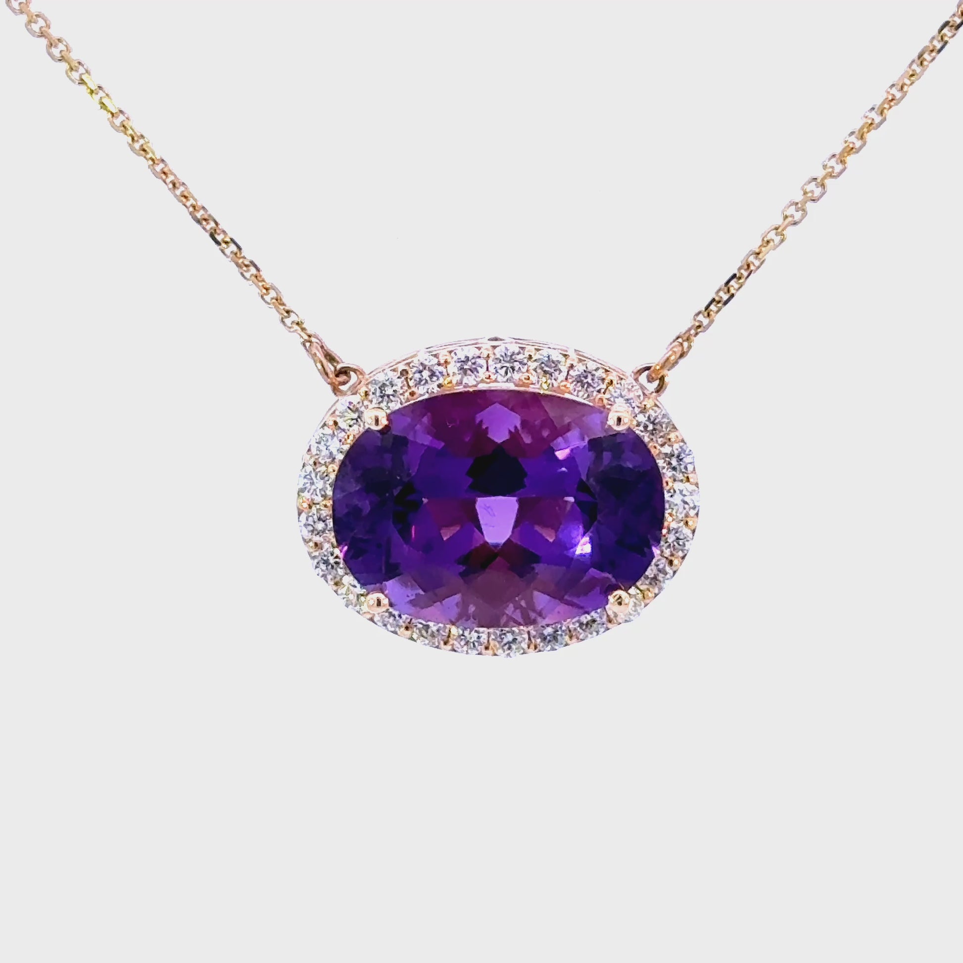 14k Oval Amethyst Pendant