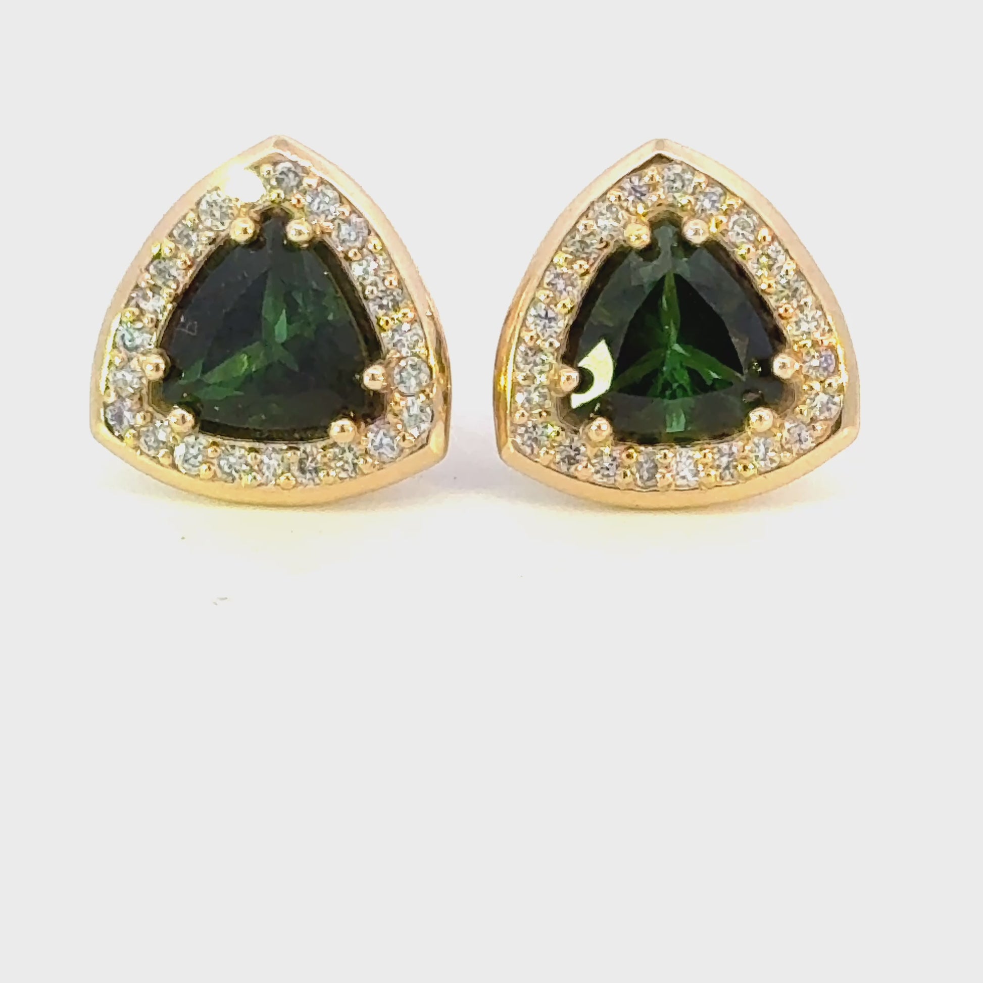 14k Trillion Green Tourmaline Earrings