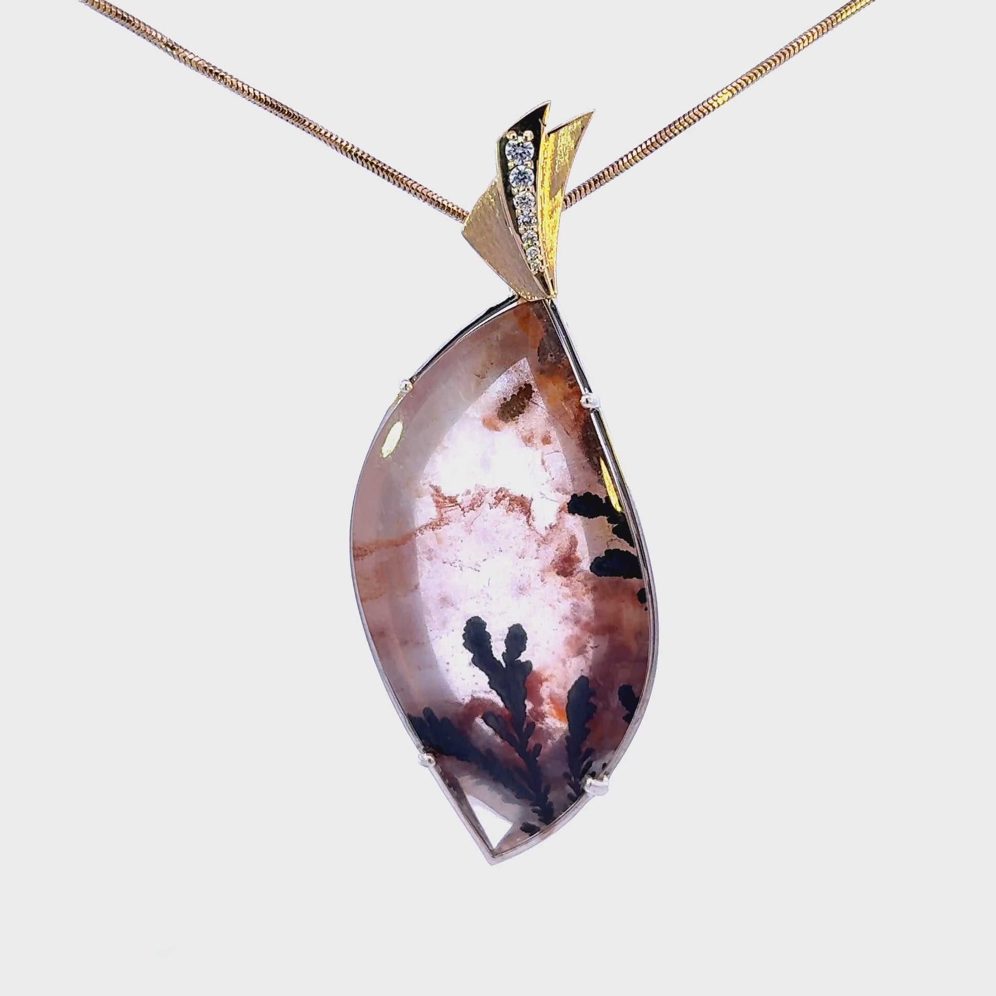 14k Smoky Rutilated Quartz Pendant